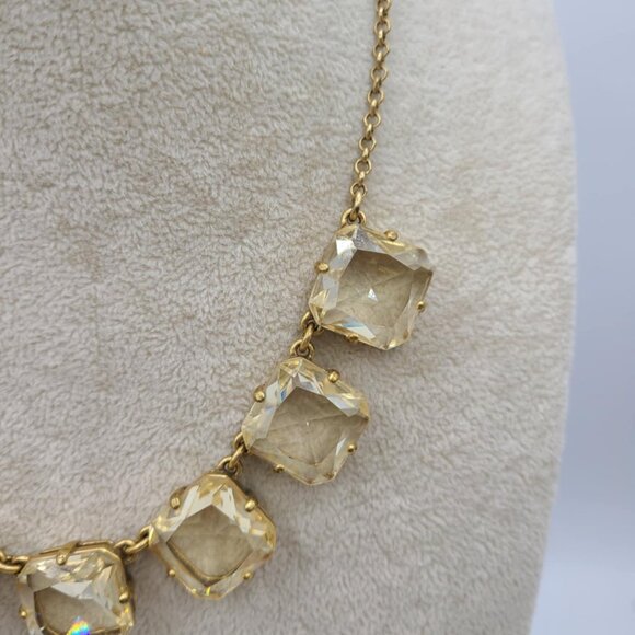 J Crew Clear Crystal Gold Tone Necklace - Picture 6 of 9